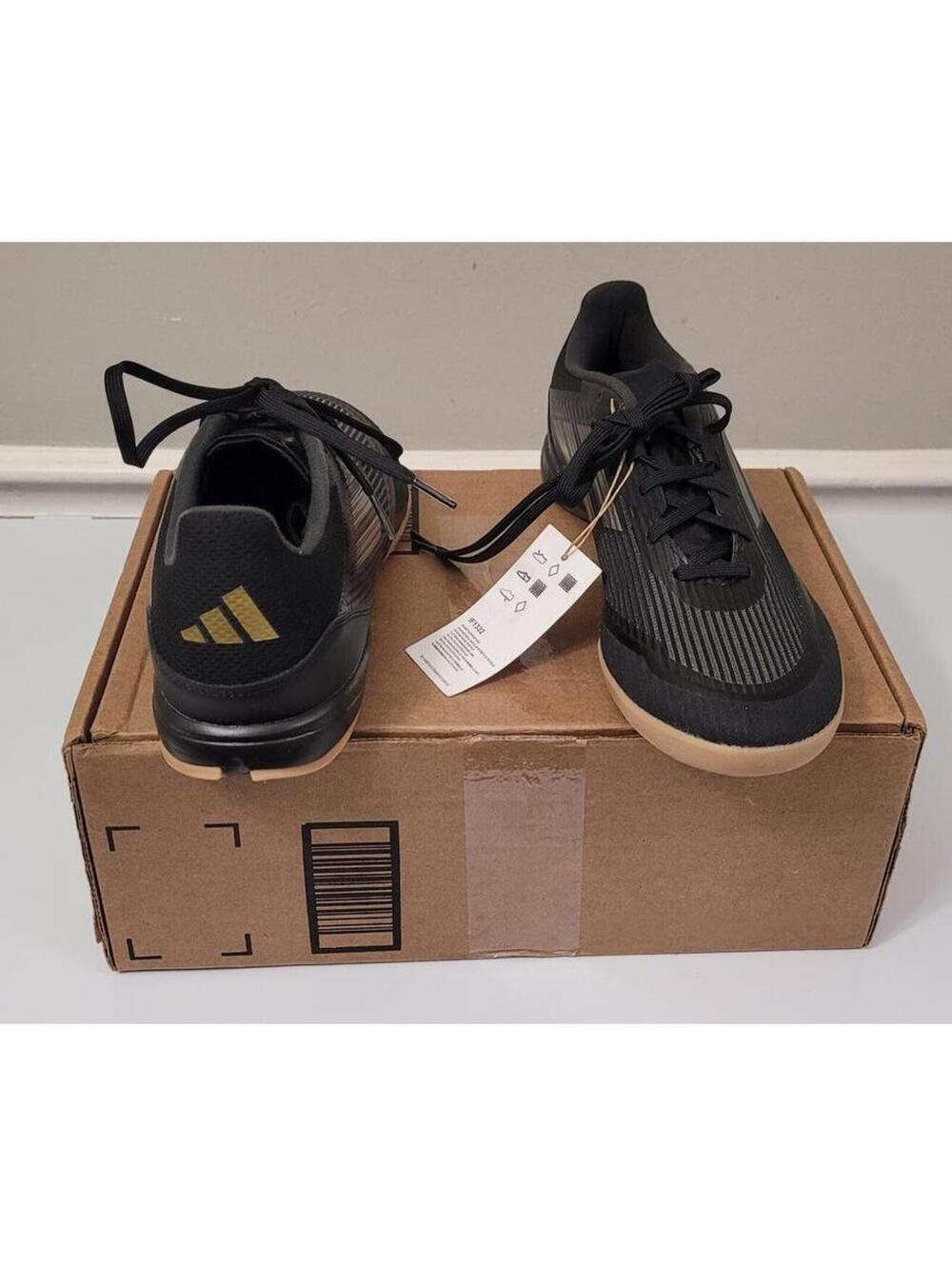 adidas F50 League Indoor Soccer Cleats Black/Gold Unisex Men Women Sports Shoes